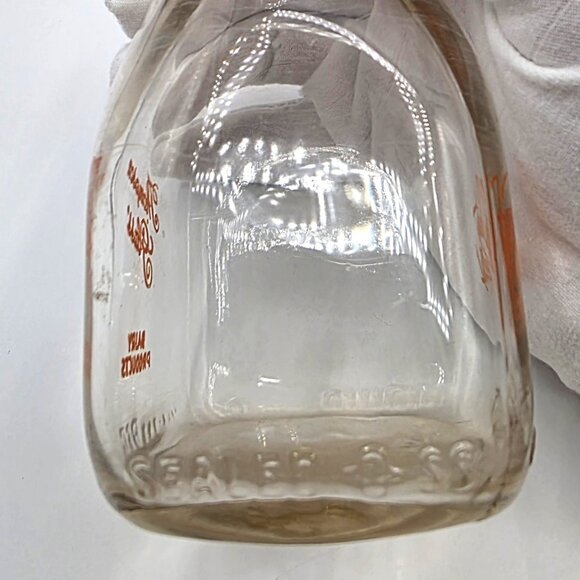 Vintage Thompson's Dairy Products Taste Tells USA Half Pint Milk Bottle Set of 2 - Picture 8 of 12